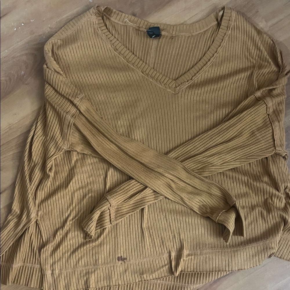 Old Navy Women's V-Neck Ribbed Sweater - Brown